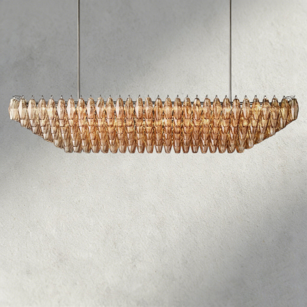 CHIARA CLEAR/ SMOKE GLASS TIERED RECTANGULAR CHANDELIER 54", 74"-chandelier-Manorlights