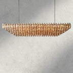 CHIARA CLEAR/ SMOKE GLASS TIERED RECTANGULAR CHANDELIER 54", 74"-chandelier-Manorlights