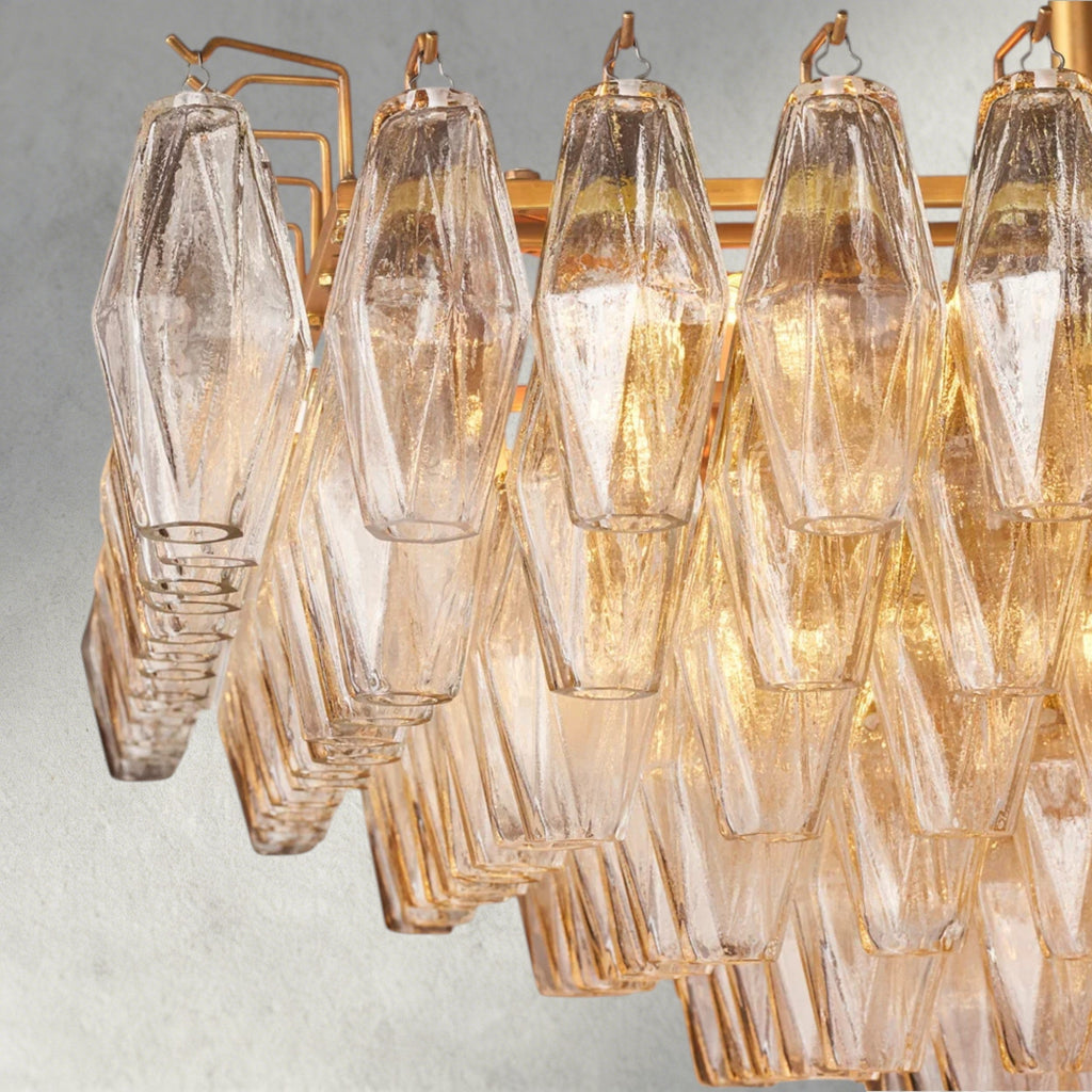 CHIARA CLEAR/ SMOKE GLASS TIERED RECTANGULAR CHANDELIER 54", 74"-chandelier-Manorlights
