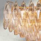 CHIARA CLEAR/ SMOKE GLASS TIERED RECTANGULAR CHANDELIER 54", 74"-chandelier-Manorlights