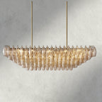 CHIARA CLEAR/ SMOKE GLASS TIERED RECTANGULAR CHANDELIER 54", 74"-chandelier-Manorlights