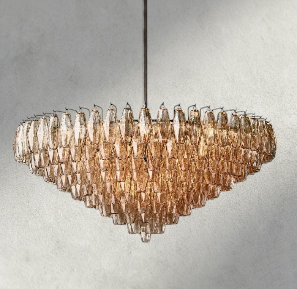 CHIARA CLEAR/ SMOKE GLASS TIERED ROUND CHANDELIER 37", 47", 62"-chandelier-Manorlights