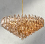 CHIARA CLEAR/ SMOKE GLASS TIERED ROUND CHANDELIER 37", 47", 62"-chandelier-Manorlights