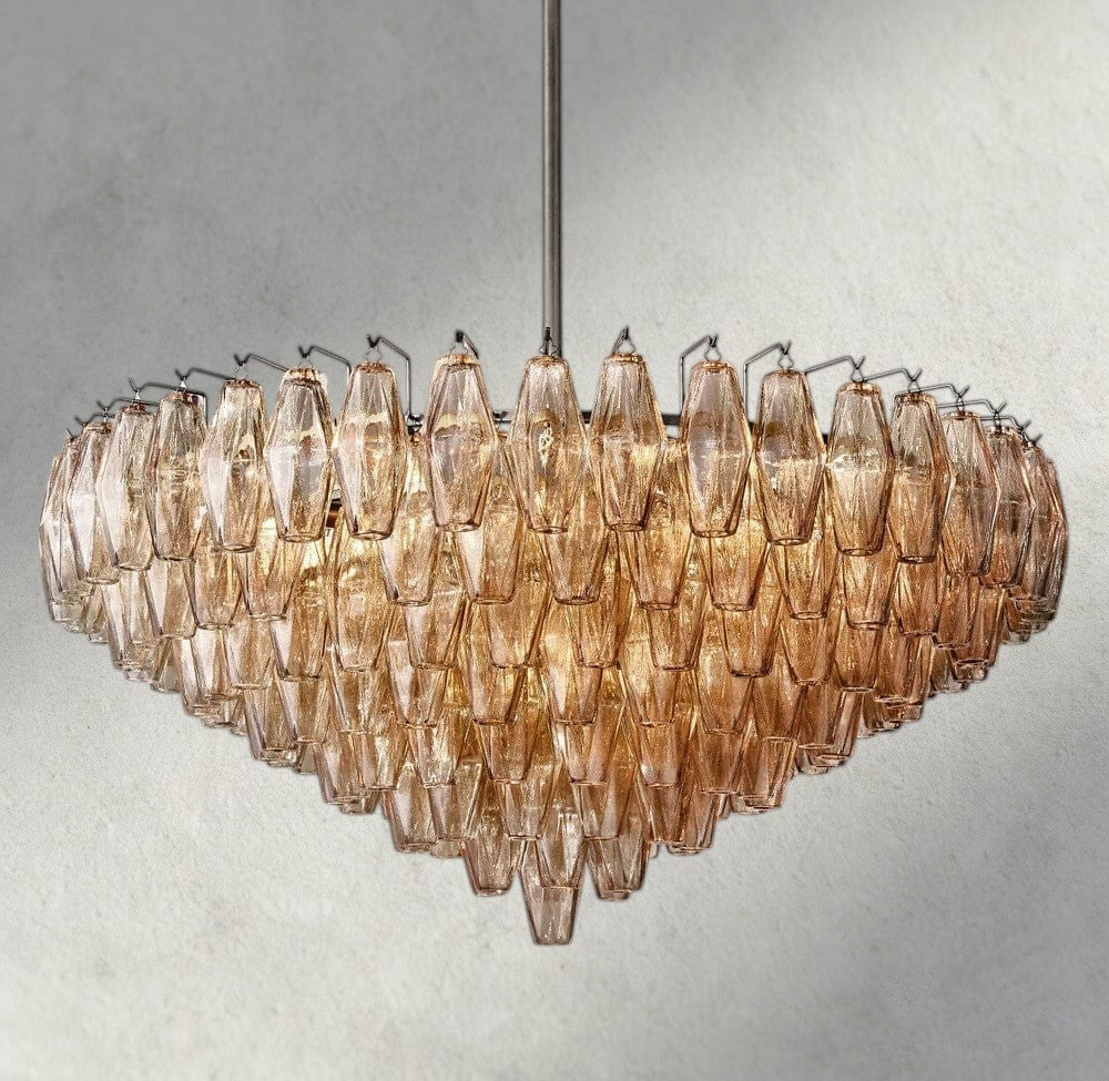 CHIARA CLEAR/ SMOKE GLASS TIERED ROUND CHANDELIER 37", 47", 62"-chandelier-Manorlights