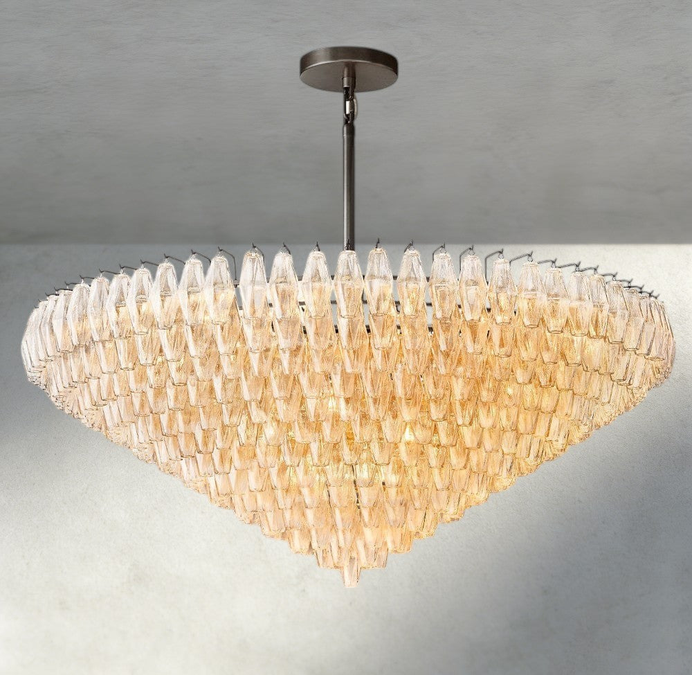 CHIARA CLEAR/ SMOKE GLASS TIERED ROUND CHANDELIER 37", 47", 62"-chandelier-Manorlights