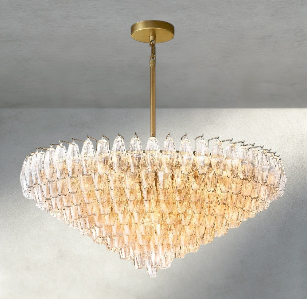 CHIARA CLEAR/ SMOKE GLASS TIERED ROUND CHANDELIER 37", 47", 62"-chandelier-Manorlights