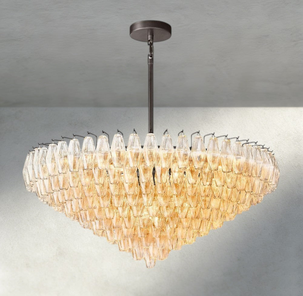 CHIARA CLEAR/ SMOKE GLASS TIERED ROUND CHANDELIER 37", 47", 62"-chandelier-Manorlights