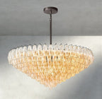 CHIARA CLEAR/ SMOKE GLASS TIERED ROUND CHANDELIER 37", 47", 62"-chandelier-Manorlights