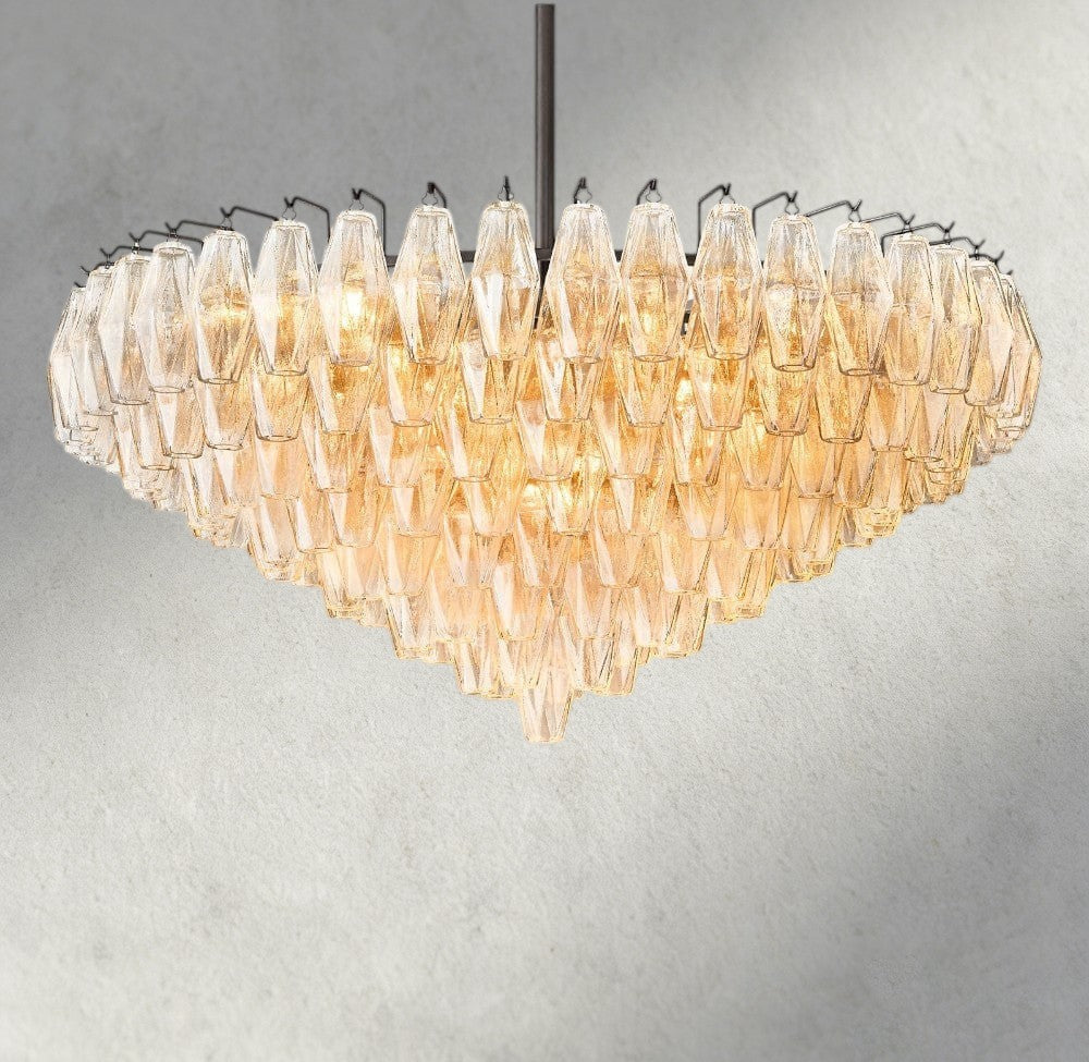 CHIARA CLEAR/ SMOKE GLASS TIERED ROUND CHANDELIER 37", 47", 62"-chandelier-Manorlights