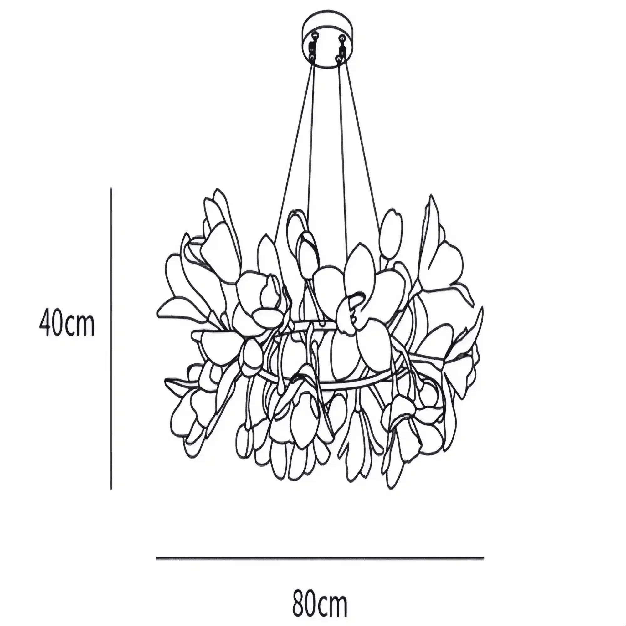 Circular Blossom Chandelier - Dia 31.5″(80cm) x H 15.7″(40cm)-Manor Lights