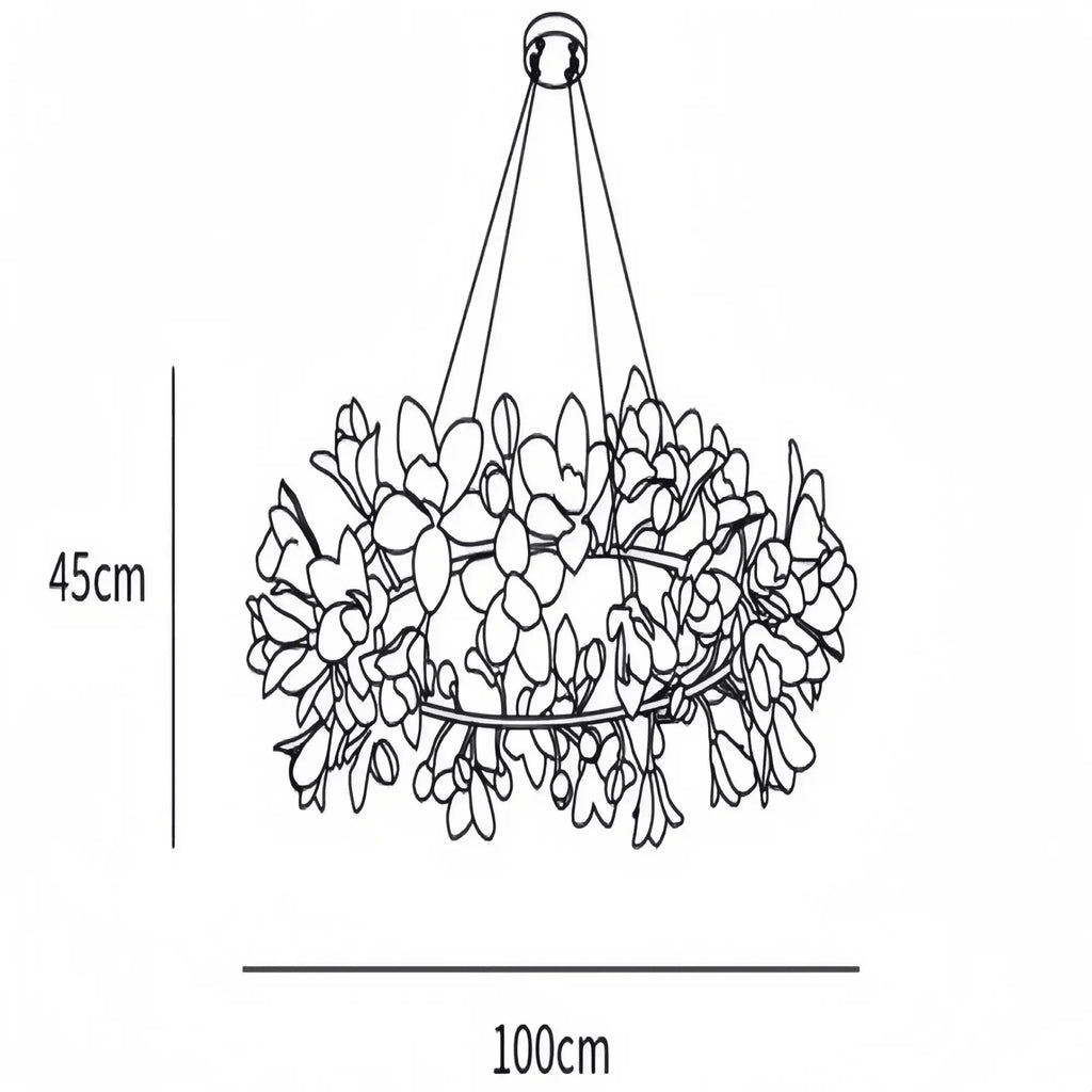 Circular Blossom Chandelier - Dia 39.4″(100cm) x H 17.7″(45cm)-Manor Lights