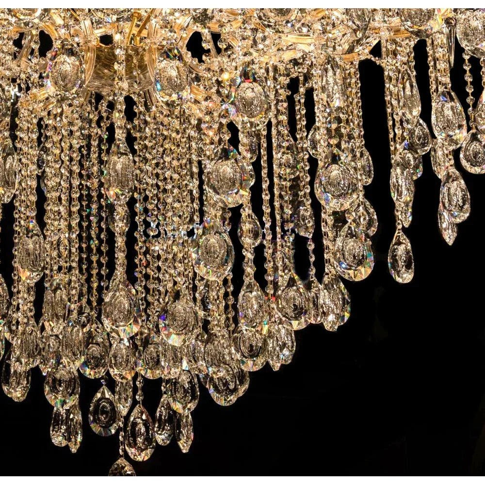 Classic Modern Multi-layers Crystal Chandelier for Staircase/Foyer/Villa - D39.4"*H59.1"Warm LightBrassManorlights