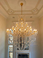 Classic Modern Multi-layers Crystal Chandelier for Staircase/Foyer/Villa - D39.4"*H59.1"Warm LightBrassManorlights