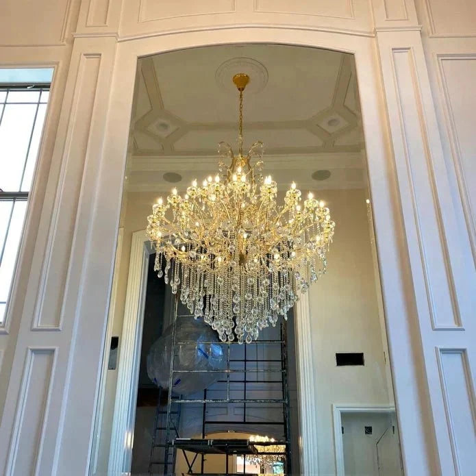Classic Modern Multi-layers Crystal Chandelier for Staircase/Foyer/Villa - D39.4"*H59.1"Warm LightBrassManorlights