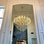 Classic Modern Multi-layers Crystal Chandelier for Staircase/Foyer/Villa - D39.4"*H59.1"Warm LightBrassManorlights
