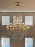 Classic Modern Multi-layers Crystal Chandelier for Staircase/Foyer/Villa - D39.4"*H59.1"Warm LightBrassManorlights
