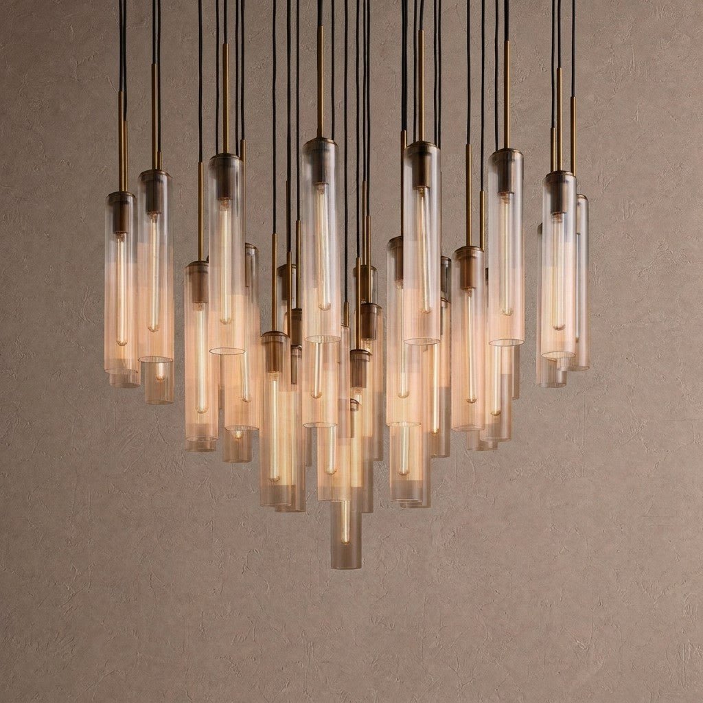 Colleena Fluted Glass Round Chandelier - 48"Manorlights