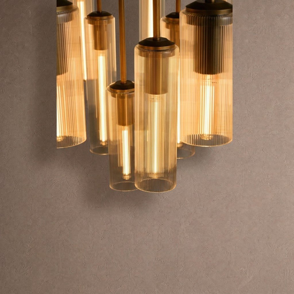 Colleena Fluted Glass Round Chandelier - 48"Manorlights