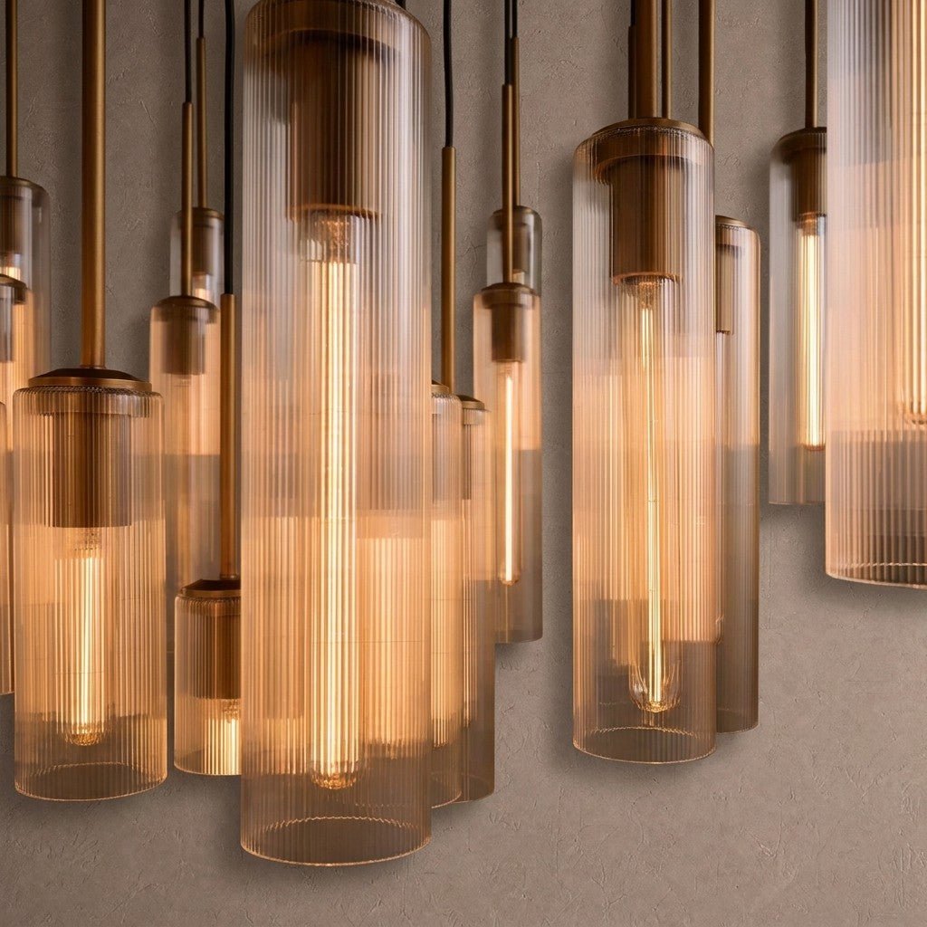 Colleena Fluted Glass Round Chandelier - 48"Manorlights