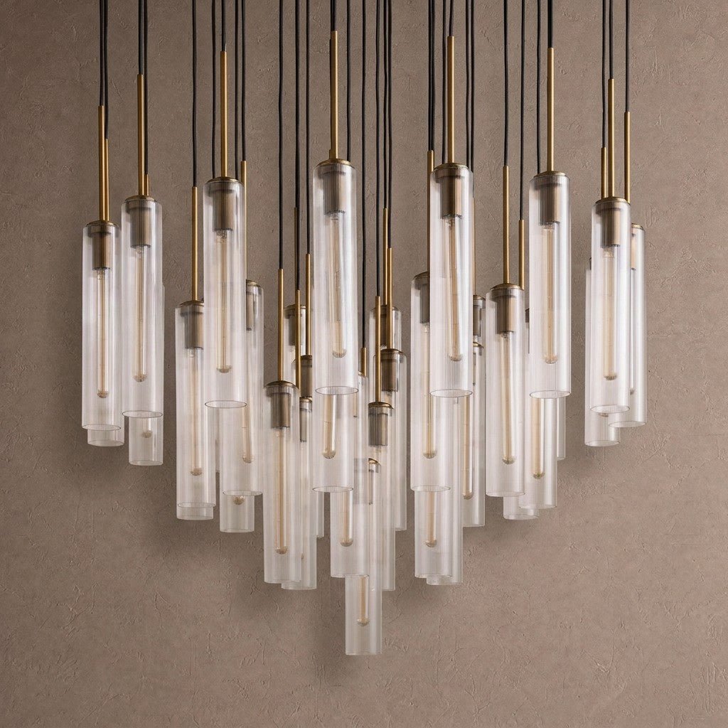 Colleena Fluted Glass Round Chandelier - 48"Manorlights