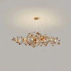 Colorful Glass Ginkgo Leaf Chandelier - Size A: 31.5″ LSapphireBlushlighting