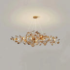 Colorful Glass Ginkgo Leaf Chandelier - Size A: 31.5″ LSapphireBlushlighting