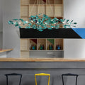 Colorful Glass Ginkgo Leaf Chandelier - Size A: 31.5″ LSapphireBlushlighting