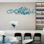 Colorful Glass Ginkgo Leaf Chandelier - Size A: 31.5″ LSapphireBlushlighting