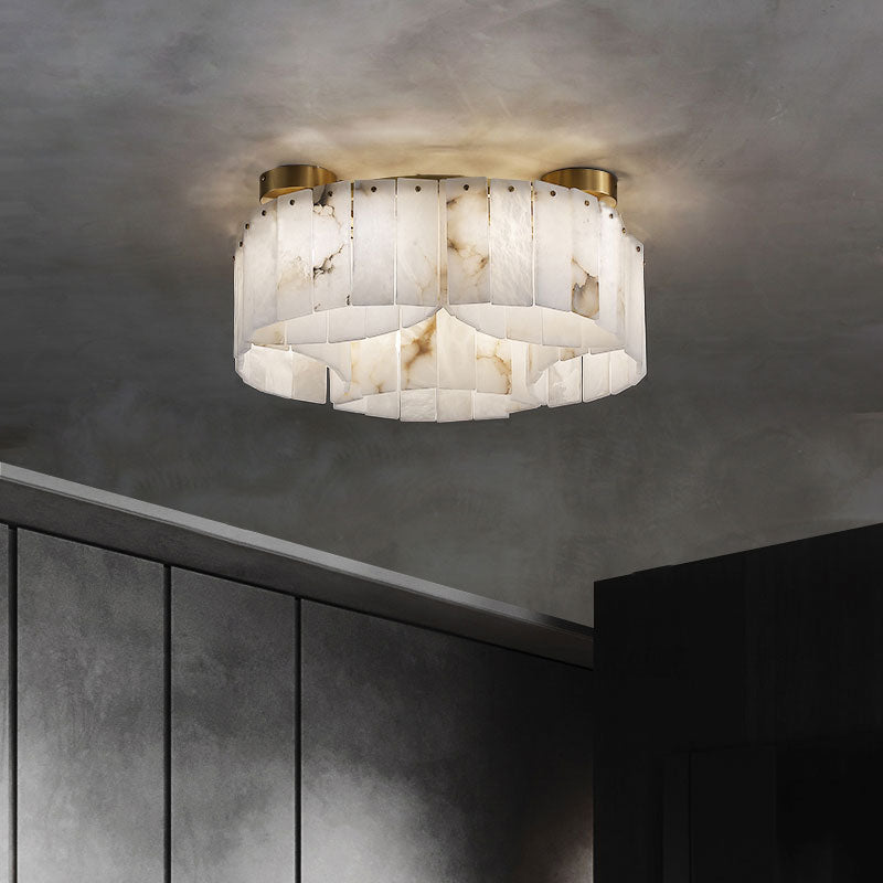 Contemporary Alabaster Flush Mount Ceiling Lamp-Chandeliers-Manorlights