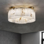 Contemporary Alabaster Flush Mount Ceiling Lamp-Chandeliers-Manorlights