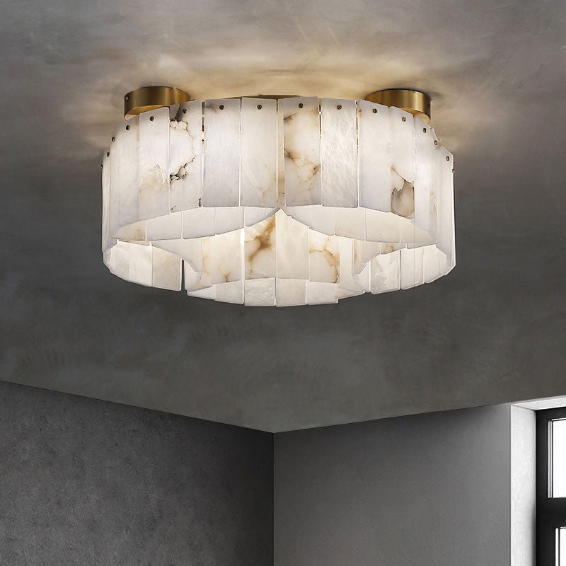 Contemporary Alabaster Flush Mount Ceiling Lamp-Chandeliers-Manorlights