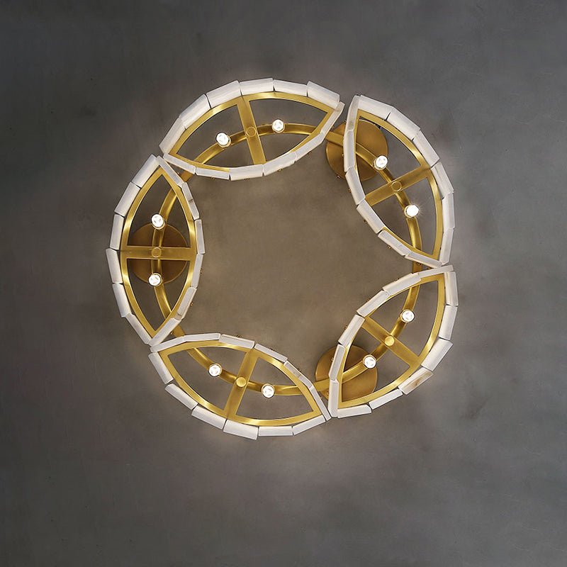 Contemporary Alabaster Flush Mount Ceiling Lamp-Chandeliers-Manorlights