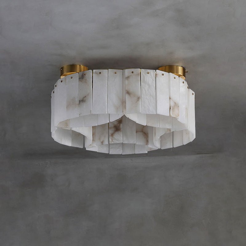Contemporary Alabaster Flush Mount Ceiling Lamp-Chandeliers-Manorlights