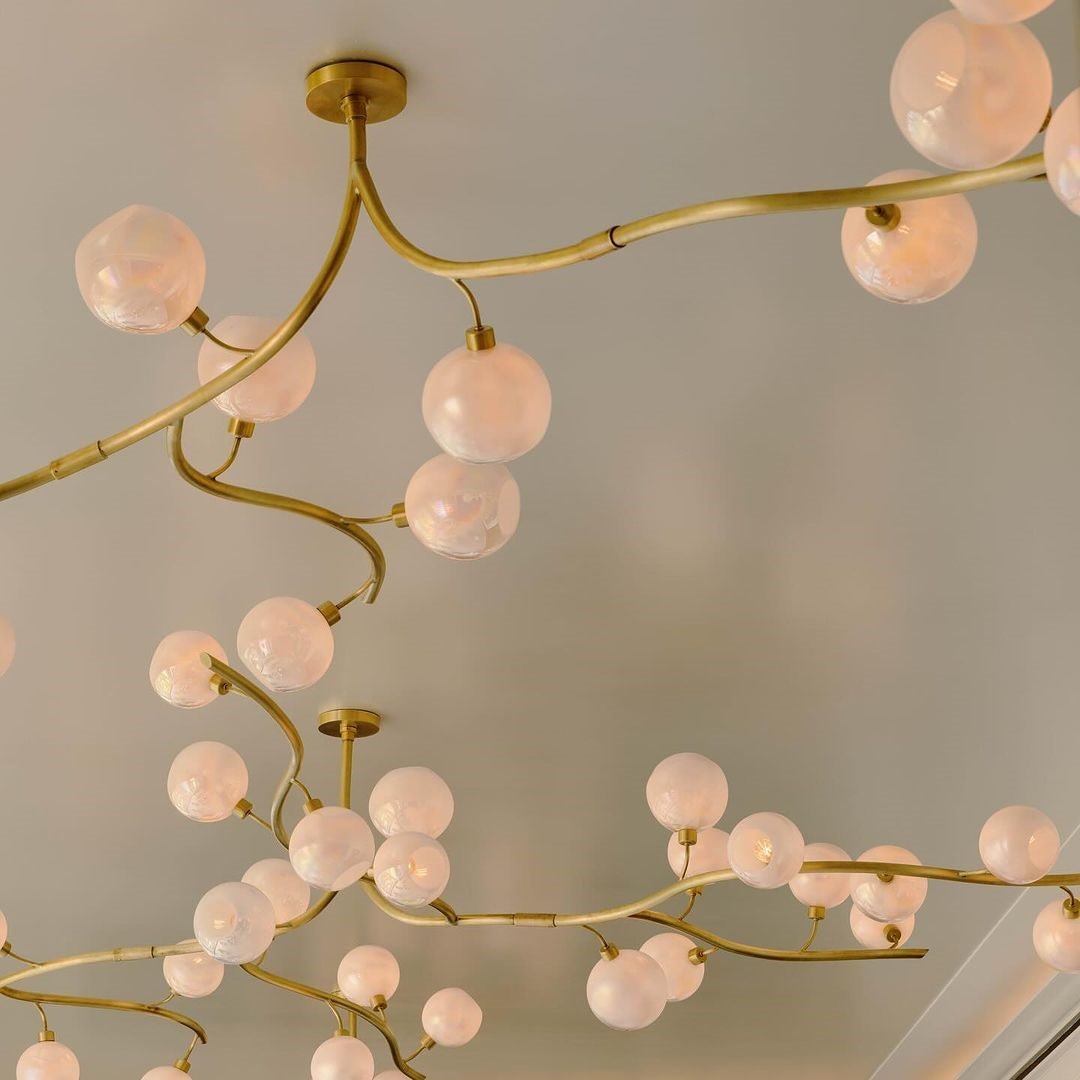 Contemporary Hand - blown Glass Globes Branch Chandelier for Dining Room Living Room and Kitchen Island - L140"*W60"*H32"Warm LightManorlights
