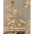 Contemporary Hand - blown Glass Globes Branch Chandelier for Dining Room Living Room and Kitchen Island - L140"*W60"*H32"Warm LightManorlights