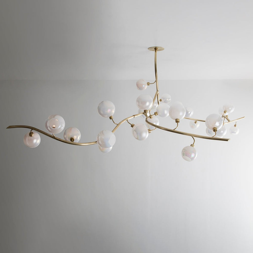 Contemporary Hand - blown Glass Globes Branch Chandelier for Dining Room Living Room and Kitchen Island - L140"*W60"*H32"Warm LightManorlights