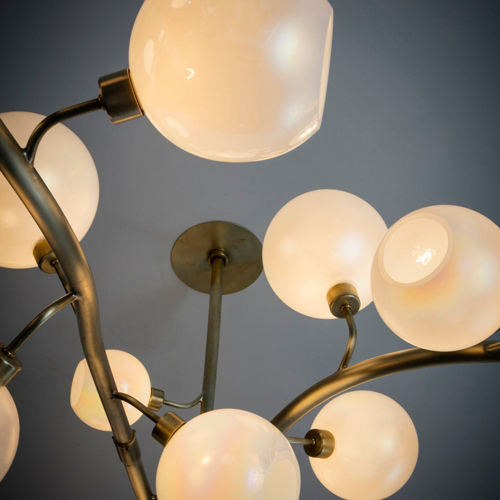 Contemporary Hand - blown Glass Globes Branch Chandelier for Dining Room Living Room and Kitchen Island - L140"*W60"*H32"Warm LightManorlights