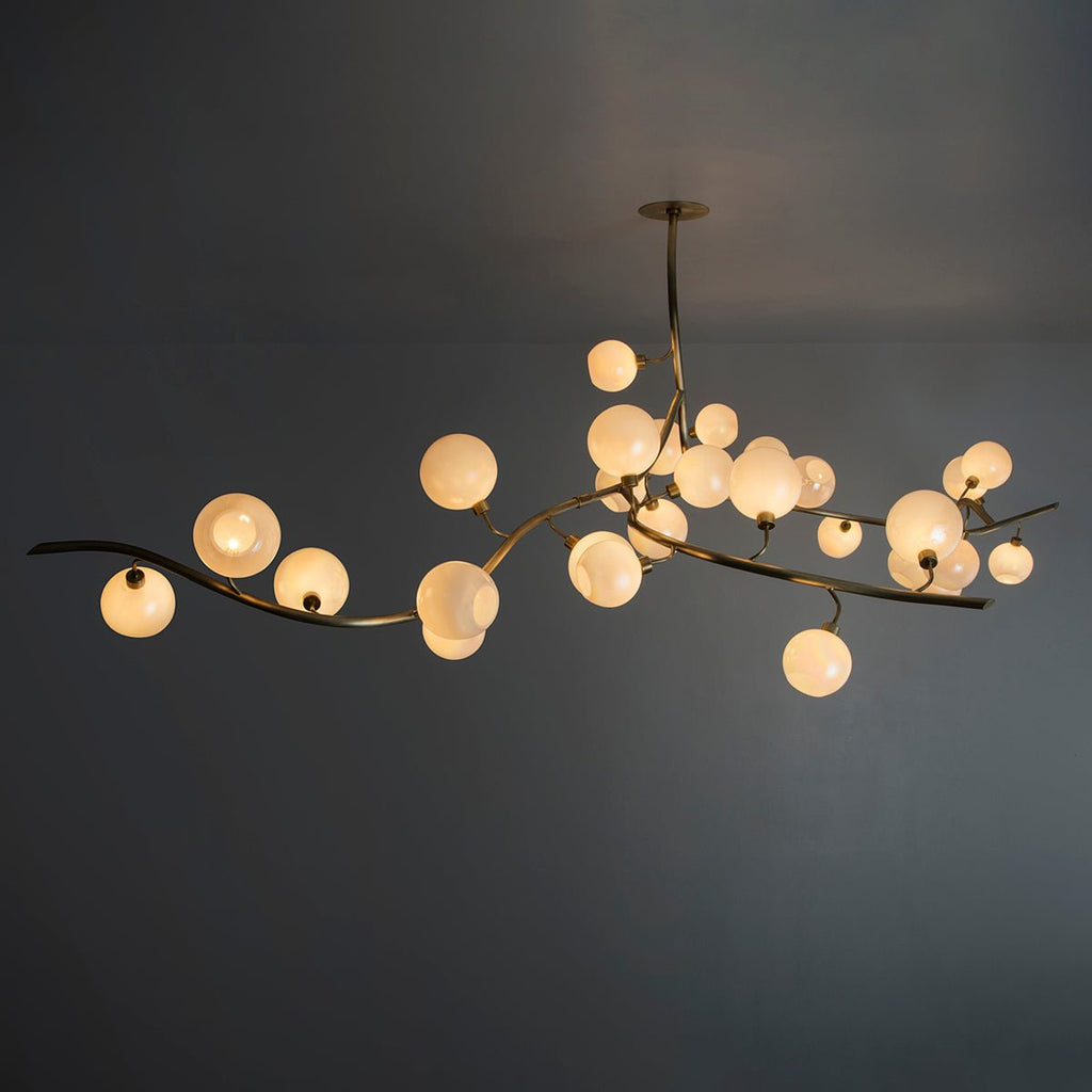 Contemporary Hand - blown Glass Globes Branch Chandelier for Dining Room Living Room and Kitchen Island - L140"*W60"*H32"Warm LightManorlights