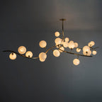 Contemporary Hand - blown Glass Globes Branch Chandelier for Dining Room Living Room and Kitchen Island - L140"*W60"*H32"Warm LightManorlights