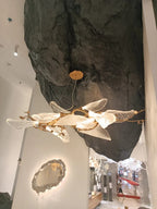 Creative Bionic Resin Leaves Chandelier for Living Room/Dining Room/Staircase - Floor Lamp/D23.6"*H63"Warm Light -  Manorlights