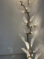 Creative Bionic Resin Leaves Chandelier for Living Room/Dining Room/Staircase - Round/D39.4"*H23.6"Warm Light -  Manorlights