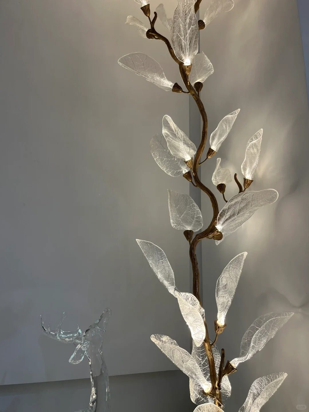 Creative Bionic Resin Leaves Chandelier for Living Room/Dining Room/Staircase - Round/D39.4"*H23.6"Warm Light -  Manorlights