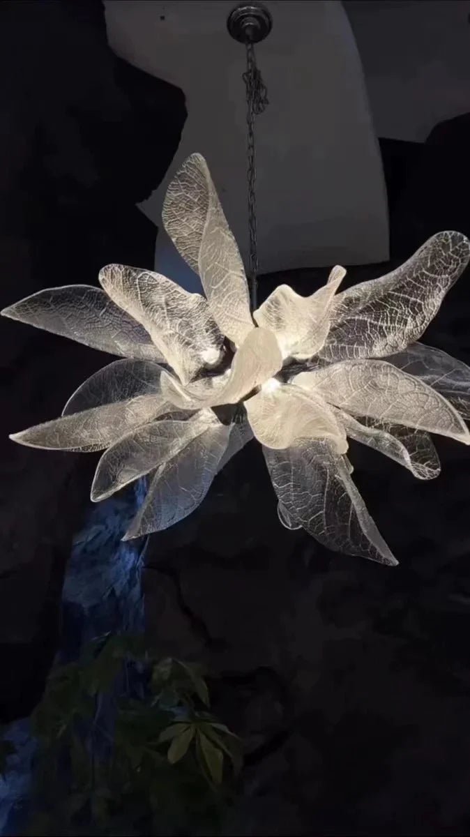 Creative Bionic Resin Leaves Chandelier for Living Room/Dining Room/Staircase - Wall Lamp/W27.5"*H59.1"Warm Light -  Manorlights