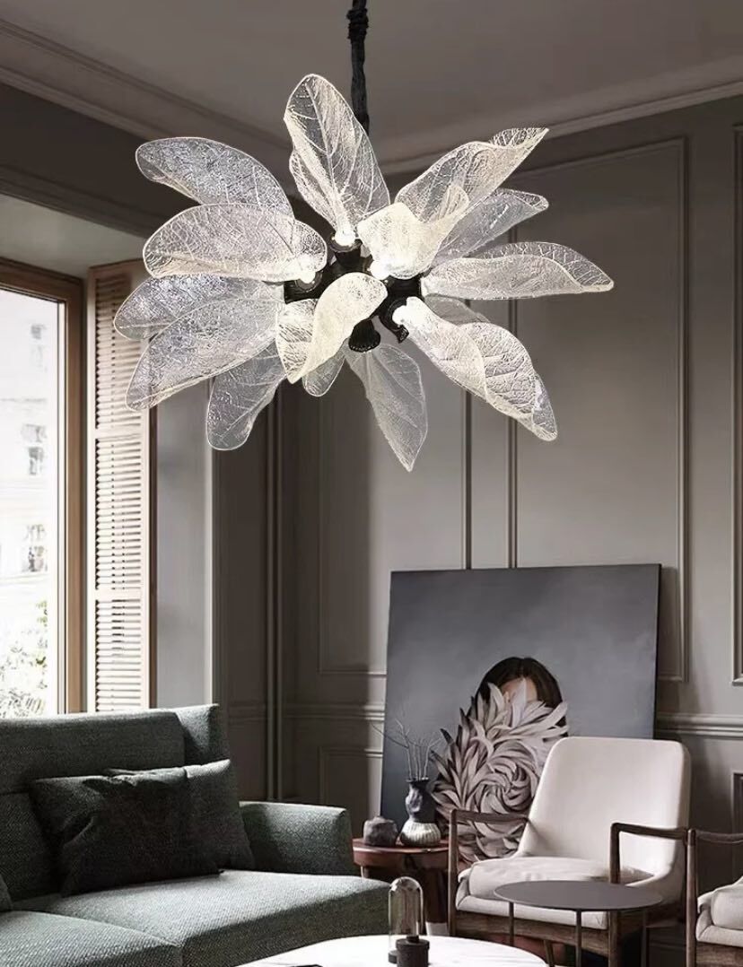 Creative Bionic Resin Leaves Chandelier for Living Room/Dining Room/Staircase - Wall Lamp/W27.5"*H59.1"Warm Light -  Manorlights