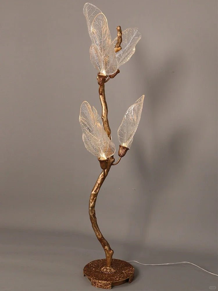 Creative Bionic Resin Leaves Chandelier for Living Room/Dining Room/Staircase - Floor Lamp/D23.6"*H63"Warm Light -  Manorlights
