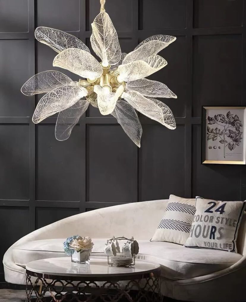 Creative Bionic Resin Leaves Chandelier for Living Room/Dining Room/Staircase - Round/D39.4"*H23.6"Warm Light -  Manorlights