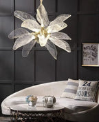 Creative Bionic Resin Leaves Chandelier for Living Room/Dining Room/Staircase - Round/D39.4"*H23.6"Warm Light -  Manorlights