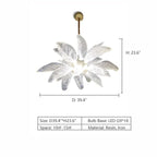 Creative Bionic Resin Leaves Chandelier for Living Room/Dining Room/Staircase - Wall Lamp/W27.5"*H59.1"Warm Light -  Manorlights