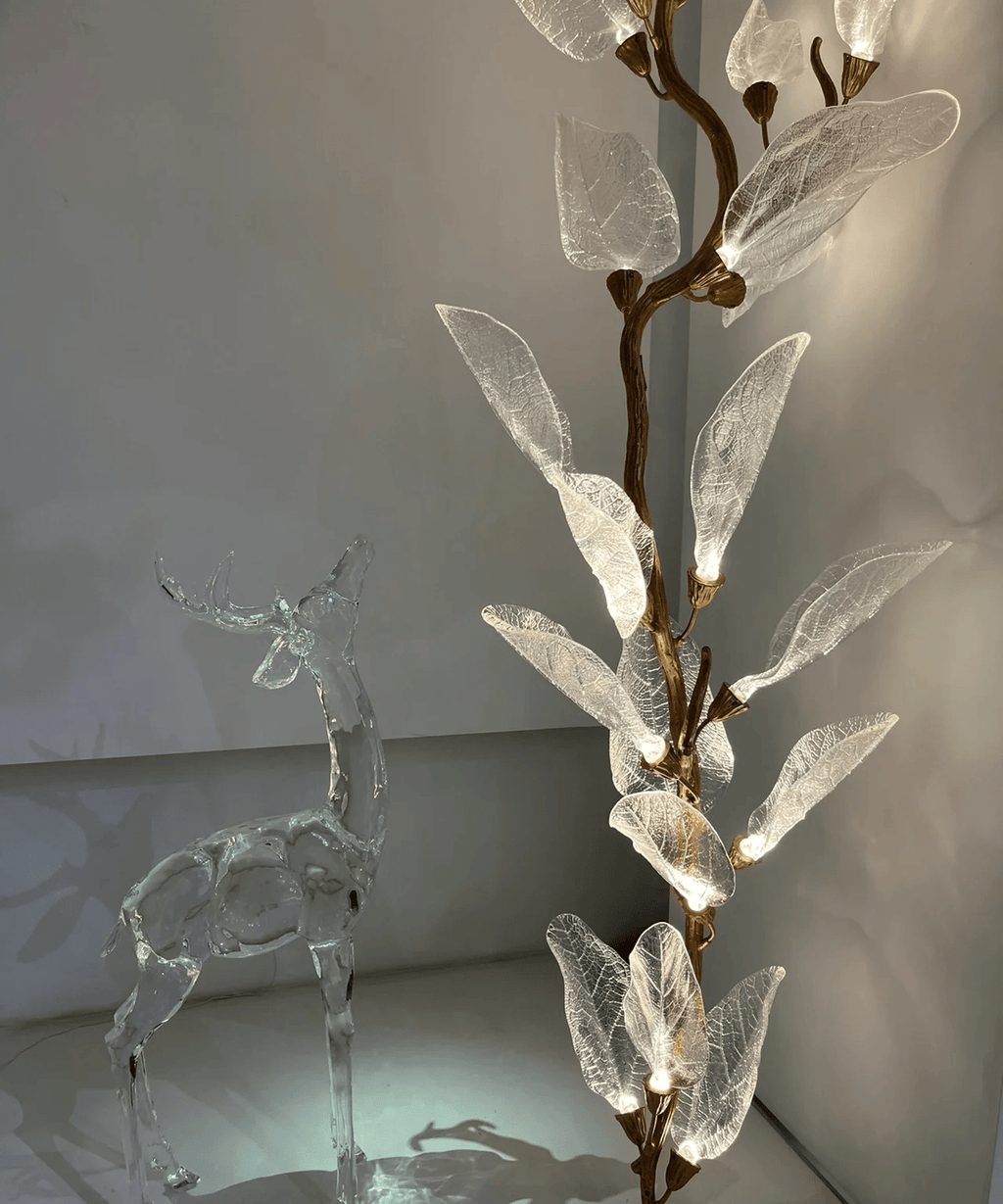 Creative Bionic Resin Leaves Chandelier for Living Room/Dining Room/Staircase - Wall Lamp/W31.5"*H70.8"Warm Light -  Manorlights
