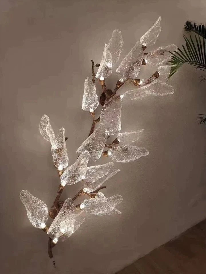 Creative Bionic Resin Leaves Chandelier for Living Room/Dining Room/Staircase - Wall Lamp/W31.5"*H70.8"Warm Light -  Manorlights